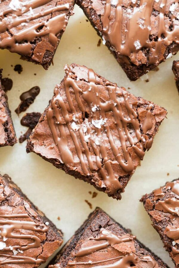 A close up of some brownies on top of a table