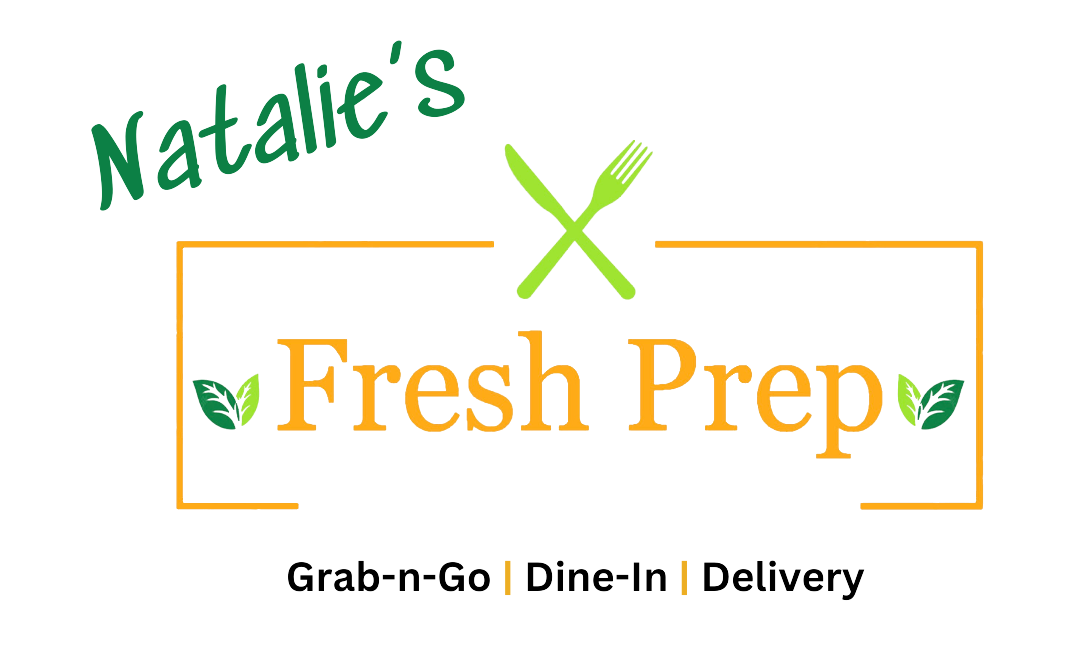 A black and green logo for natalie 's fresh prep.